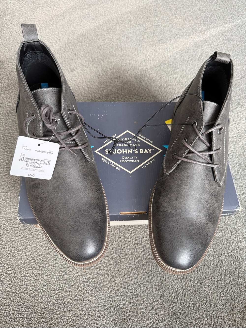 St. John's Bay “Action” Men's Dark Gray Chukka Boots. Dry+Cool. Size 12M